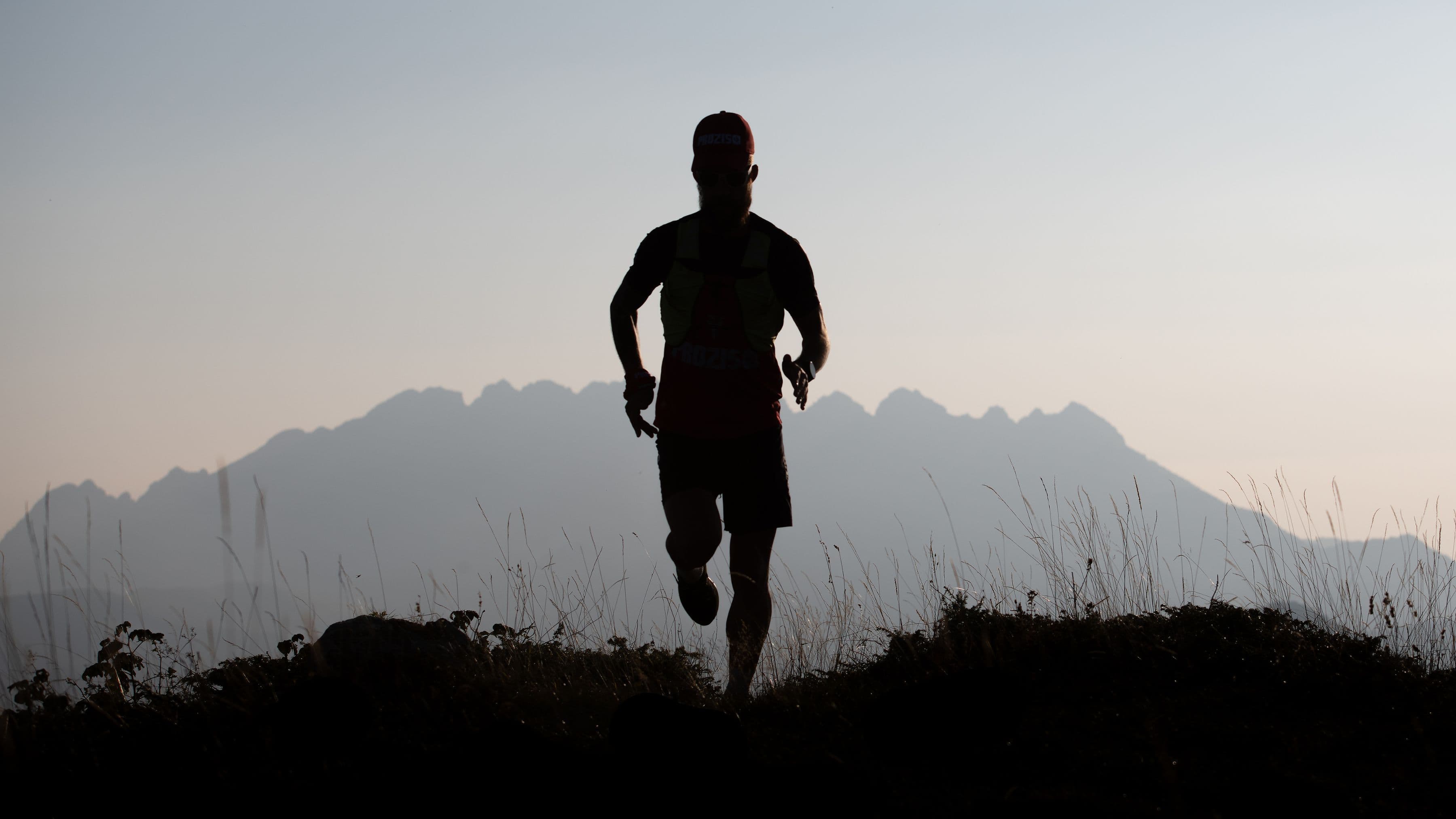 Trail runner at dusk
